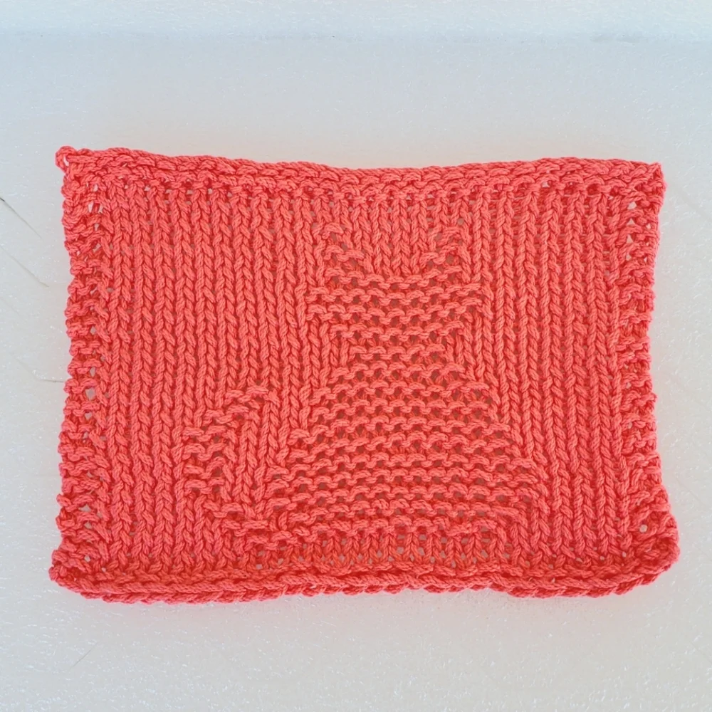 Handmade Knit Cat Washcloth
